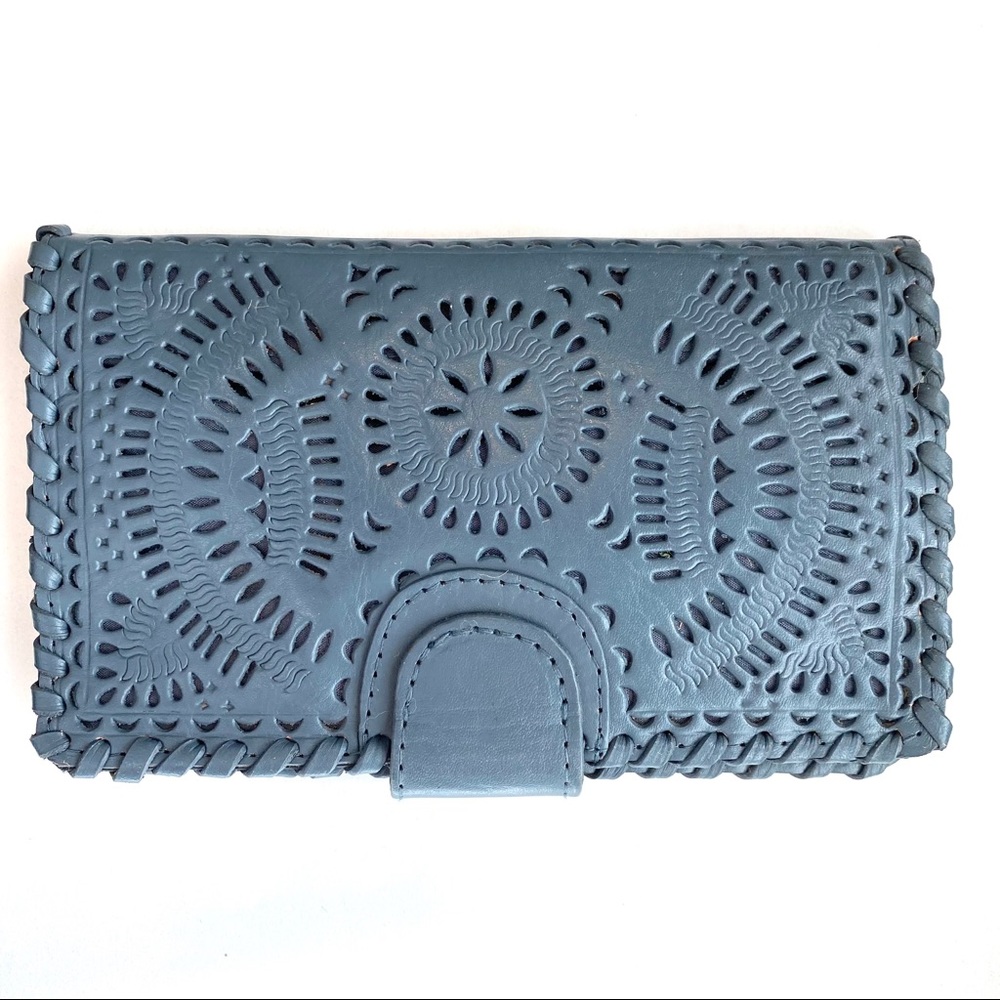 Blue Handmade Leather Wallet